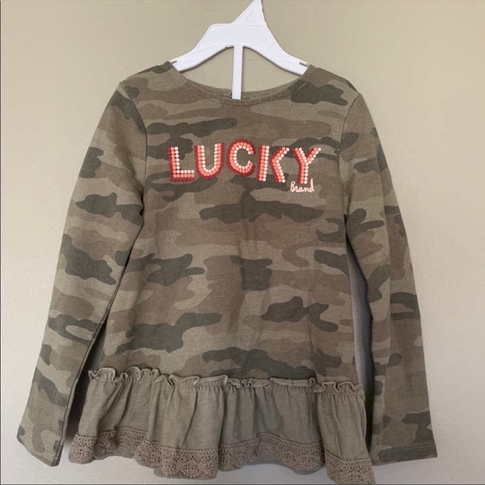 Lucky Brand Girls Long Sleeve Camouflage Shirt